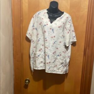 scrub Shirt with floral design for health care professionals